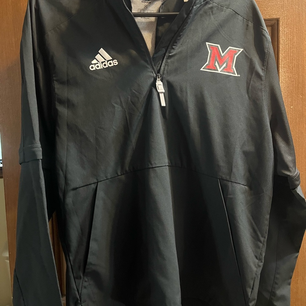 Miami Adidas Gray and Black Baseball Shirt